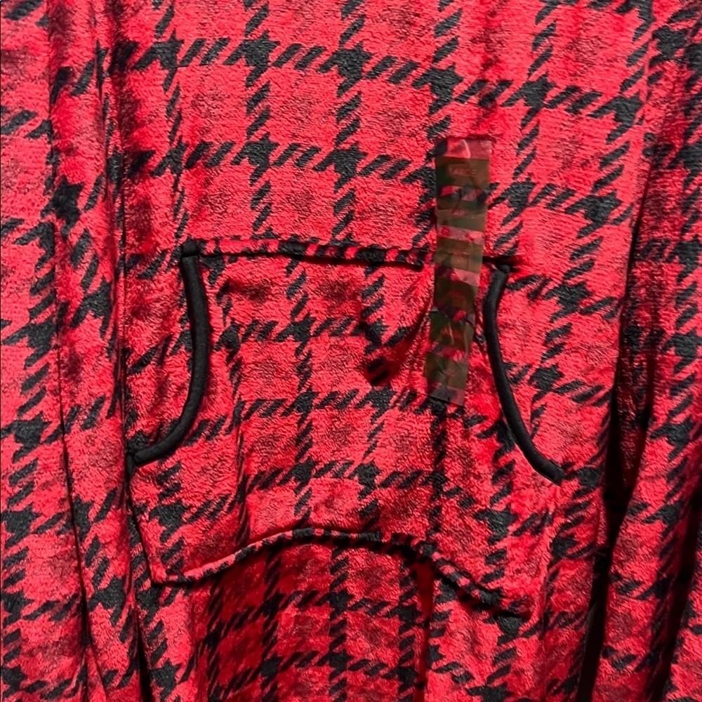 NWT Plaid Fuzzy Dress Hoodie Size L - Picture 2 of 7